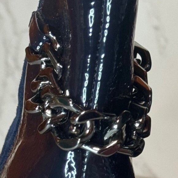 Navy Suede & Patent Bellini Boots - Picture 3 of 6